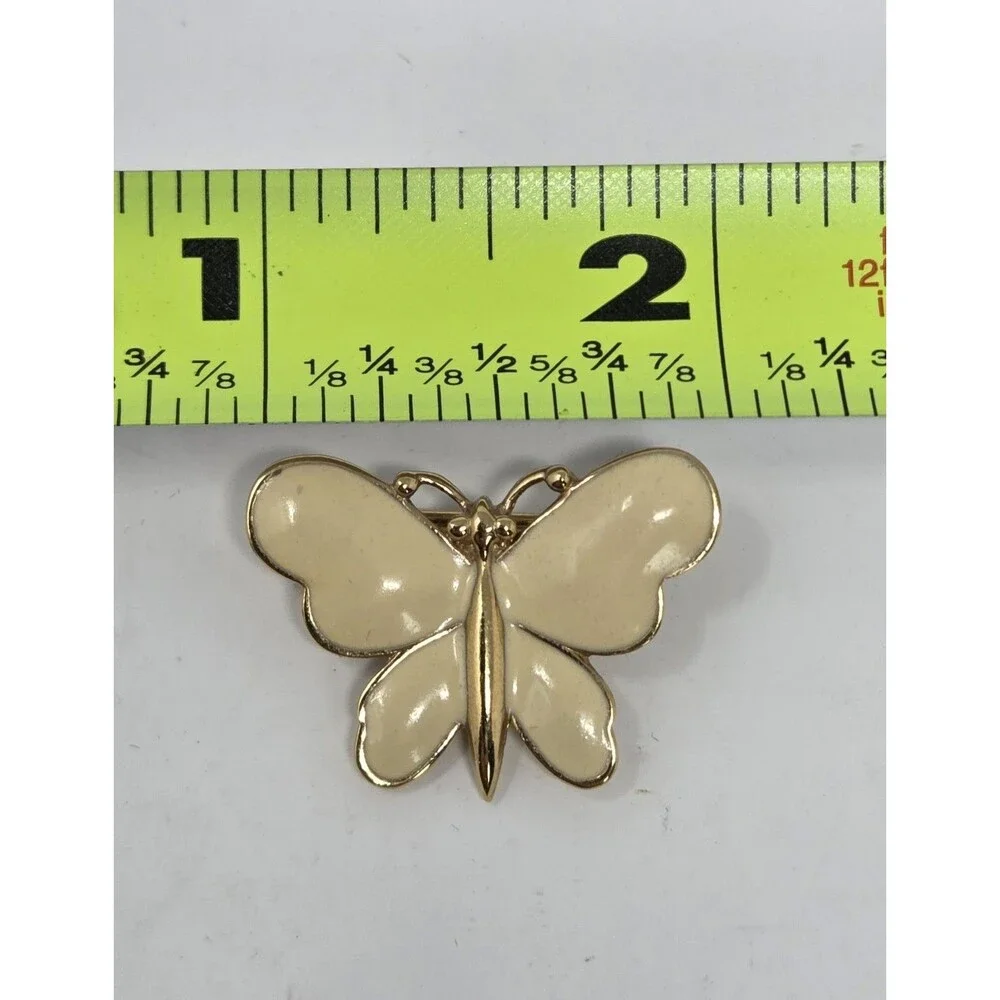 Monet Butterfly‎ Brooch Pin Gold Tone 2